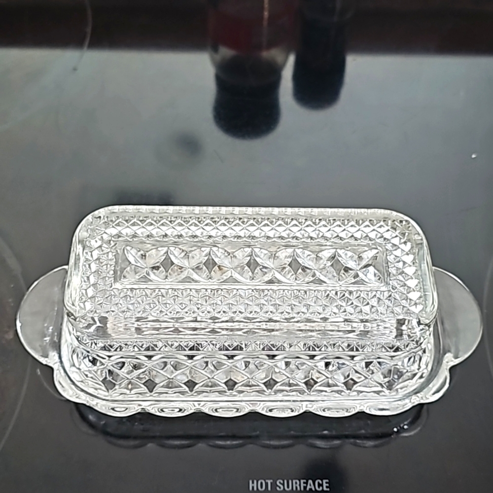 Glass butter dish